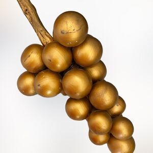 Gold Clay Grapes Hollywood Regency table decor on drift wood stem 60’s-70’s